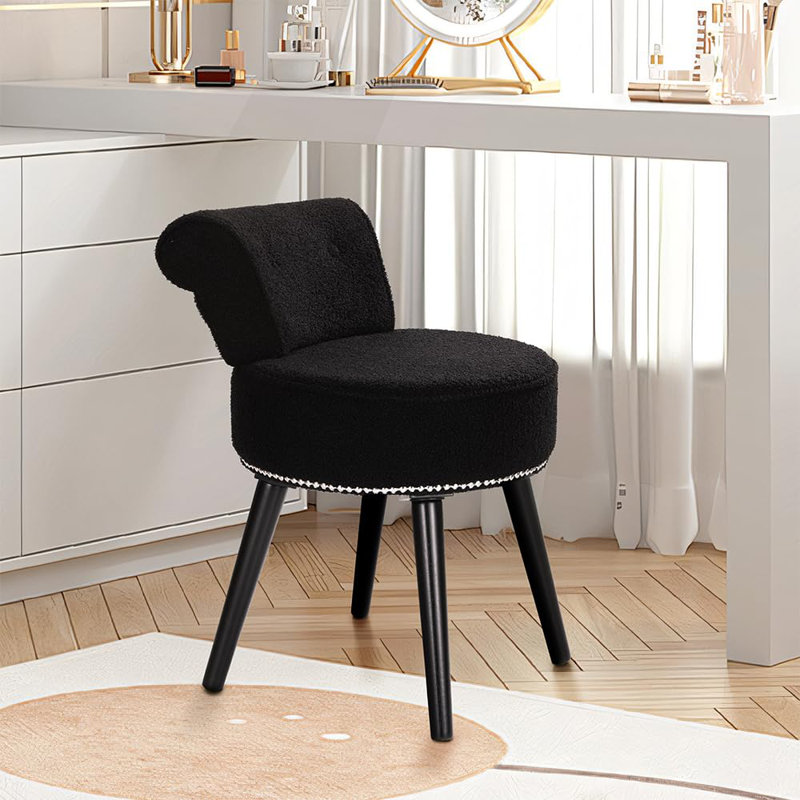 Tufted vanity chair with back discount